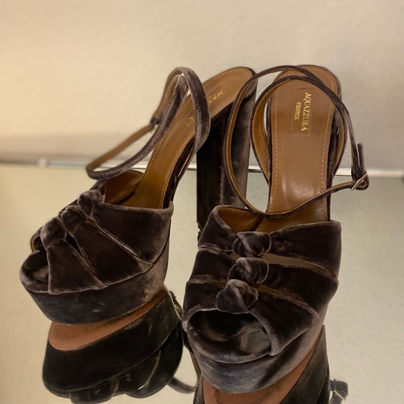 Like new AQUAZZURA Mira velvet Plateau 140 Pumps 39